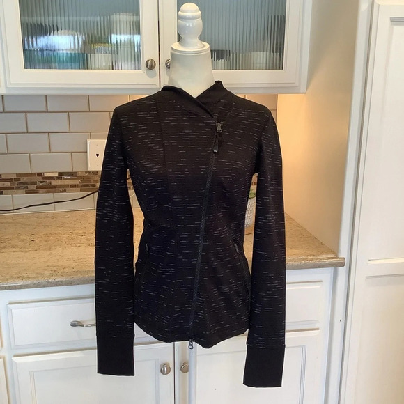 Zella Black Full Asymmetrical Zip Jacket Medium - Picture 1 of 8